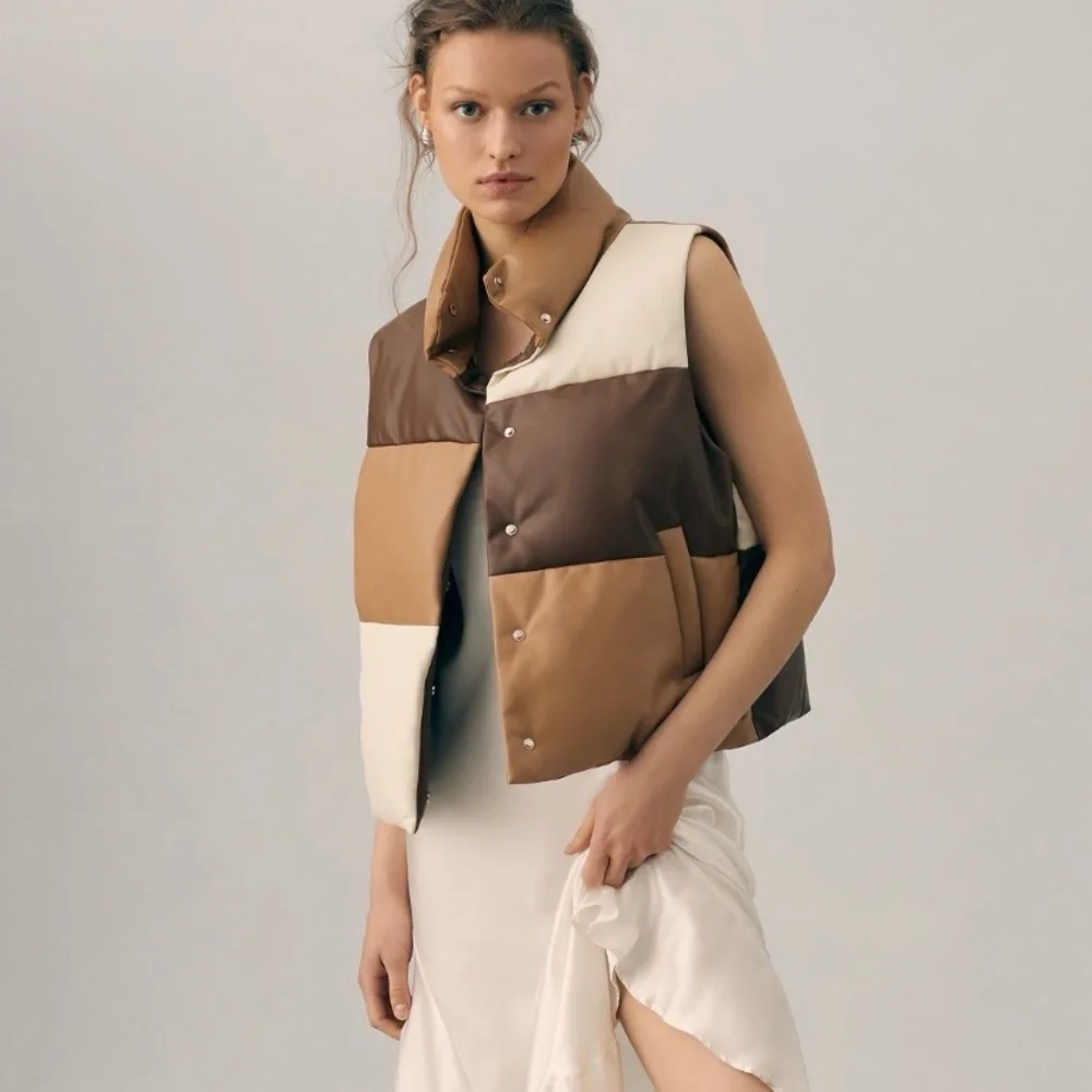 NEW Anthropologie Colorblock Vest Size Large - Picture 1 of 3
